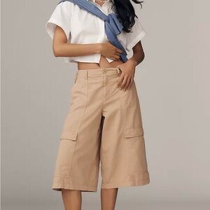 NWT Anthropologie Cargo Linen Blend Culotte Pant